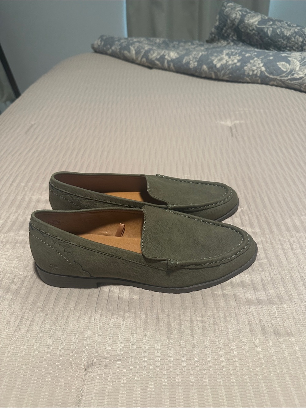 Lucky Brand Olive Suede Slip-On Loafers